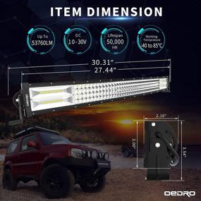 img 3 attached to OEDRO Quad-Row 31Inch 768W LED Light Bar with Wiring Harness - Curved Spot Flood Combo - Perfect for Off-Road Driving, Pickup Trucks, SUVs, ATVs, and More!