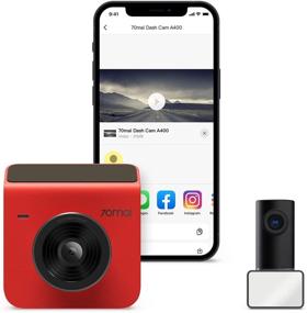 img 4 attached to 70mai Dash Cam A400: Красный, передняя и задняя камера 1440P QHD, 1080P, WiFi, парковочный монитор | Широкий угол обзора, ночное видение | Приложение для iOS/Android