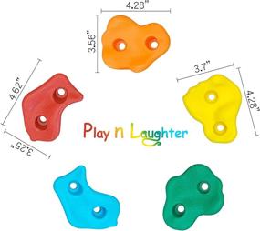 img 2 attached to 🧗 N Laughter 20 Assorted Kids Climbing Rock Holds with Knotted Rope Kit - Easy Installation on Walls Up to 1" Thickness - Mounting Hardware Included