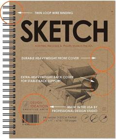 img 3 attached to 📚 Premium 8.5" x 11" Multi-Media Paper Sketch Book - Ideal for Pencil, Ink, Marker, Charcoal, and Watercolor Paints. Perfect for Art, Design, and Education. Made in the USA.