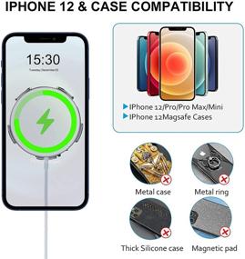 img 1 attached to Магнитное беспроводное автомобильное зарядное устройство Wordcam мощностью 15 Вт с автомобильным креплением Mag-Safe для iPhone 12/12 Pro/12 mini/12 Pro Max - в комплекте с автомобильным зарядным устройством PD&QC 3.0 и надежным зажимом для воздуховода