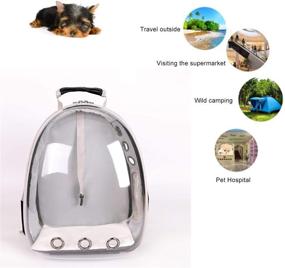 img 3 attached to Lyn's Pet Carrier for Cats and Dogs - Hard-Sided Bubble Backpack, Small Space Capsule Knapsack - Waterproof and Breathable Travel Bag, Airline Approved