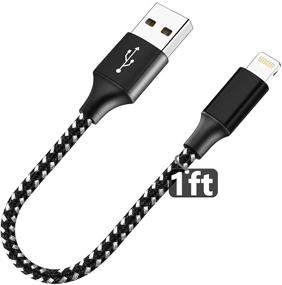 img 4 attached to 🔌 Short 1ft iPhone Charger Cable - Fast Charging Power Bank Cable - Lightning Cable Compatible with iPhone 12 Pro Max/12 Mini/11 Pro Max/Xs Max/XR/X/8 Plus/SE 2020/7/6/5/se - Black Color Option Available