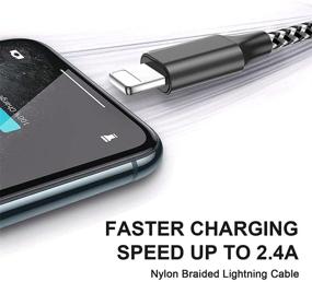 img 3 attached to 🔌 Short 1ft iPhone Charger Cable - Fast Charging Power Bank Cable - Lightning Cable Compatible with iPhone 12 Pro Max/12 Mini/11 Pro Max/Xs Max/XR/X/8 Plus/SE 2020/7/6/5/se - Black Color Option Available