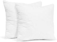 🛏️ empyrean bedding 20x20 decorative pillow inserts - cotton blend outer shell indoor & outdoor pillows (pack of 2, white) logo