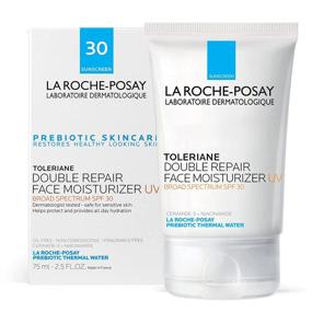 img 4 attached to 🌞 La Roche-Posay Toleriane Double Repair UV Face Moisturizer SPF 30 - Daily Facial Moisturizer with Ceramide and Niacinamide for All Skin Types, Oil Free & Fragrance Free