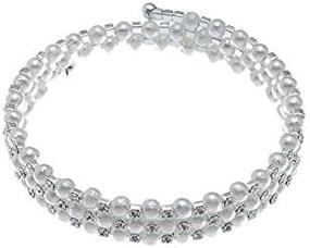 img 1 attached to 💎 Sparkling Simulated Rhinestone Layered Bracelet: Gorgeous Multilayer Girls' Jewelry