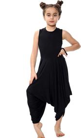 img 4 attached to Stylish Loxdonz Sleeveless Jumpsuit: Stretchy Dresses for Trendsetting Girls