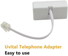 img 1 attached to Uvital 2-Pack Telephone Wall Adaptor and Separator - Two Way Telephone Splitters, Male to 2 Female Converter Cable RJ11 6P4C for Landline (White)