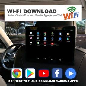 img 3 attached to 📺 LISIMKE 10,1-дюймовые видеоплееры для подголовников на базе Android: с поддержкой WiFi, синхронизация экранов на планшетах с сенсорным дисплеем IPS для мониторов задних сидений в автомобиле.