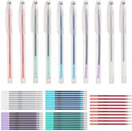 benecreat water soluble fabric marking pens - 10pcs in 5 colors with 50pcs refills for quilting, sewing & dressmaking logo