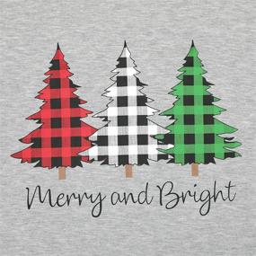 img 2 attached to 🎄 Merry & Bright Women's Funny Leopard Printed Plaid Christmas Trees Sweatshirts - Long Sleeve Xmas Graphic Tees