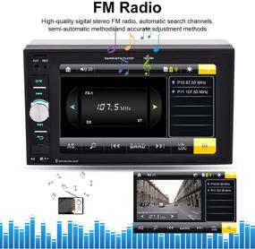 img 1 attached to 🚗 Hikity 6.2-дюймовый сенсорный автомобильный стерео: Bluetooth FM-приемник с функцией зеркальной связи с телефоном, камерой заднего вида и управлением на рулевом колесе