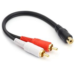 img 3 attached to 🔌 0.2M/0.5FT RCA Female to Dual RCA Male Y-Cable Stereo Audio Cable, OFC Conductor, Dual Shielding, Gold Plated Metal Shell, Flexible PVC Jacket