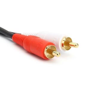 img 1 attached to 🔌 0.2M/0.5FT RCA Female to Dual RCA Male Y-Cable Stereo Audio Cable, OFC Conductor, Dual Shielding, Gold Plated Metal Shell, Flexible PVC Jacket