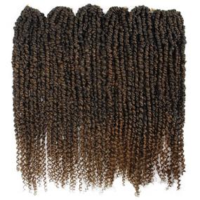 img 2 attached to 6 Packs Pre-twisted Passion Twist Crochet Hair 22 Inch Ombre Color - Curly Ends Hair Extensions