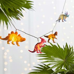 img 4 attached to 🦖 Dino-themed Delight: Lights4fun, Inc. 12 Dinosaur Battery Operated LED Indoor Kids Bedroom String Lights!