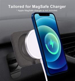 img 3 attached to enGMOLPHY Mag Fit автомобильный держатель: 360° вращение и мощное 🚗 клейкое основание для телефонов, совместимых с зарядкой Magsafe 12/13/Pro Max/Mini (зарядное устройство не включено)