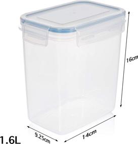 img 1 attached to 🍽️ SPACE SAVER Airtight Food Storage Containers Set [Pack of 10] 1.6L /54oz + 14 Measuring Cup & Spoons + Labels & Marker - BPA Free, Leakproof, Dishwasher Safe - Ideal for Sugar, Flour, Baking Supplies