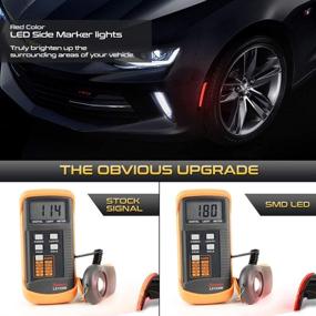 img 2 attached to Улучшите ваш Chevrolet Camaro 2016-2021 с [4 шт.] VIPMOTOZ Дымчатые фонари с красными светодиодами для боковых маркеров для водителя и пассажира.