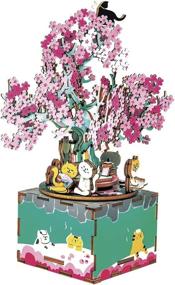 img 4 attached to 🌸 ROBOTIME Puzzle Rotating Cherry Blossoms: Enchanting Floral Delight