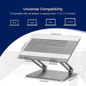 img 2 attached to EPN Эргономичная настраиваемая подставка для ноутбука MacBook, Lenovo и ноутбуков до 17 дюймов - портативная подставка с антискользящим покрытием из силикона и алюминиевого сплава - цвет Space Grey.