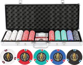 img 2 attached to 🎰 500-Piece Spartan Poker Chips Set by Versa Games - 13.5g High-Quality Set