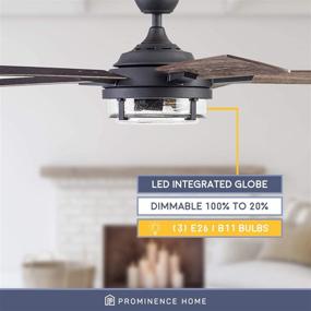 img 2 attached to Prominence Home 51484-01 Freyr Ceiling Fan, 52, Textured Black: Stylish and Efficient Cooling Solution for Any Room