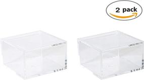 img 2 attached to 🎁 Hammont Clear Acrylic Boxes - 2 Pack: Small Lucite Boxes for Gifts, Weddings, Party Favors, and More!