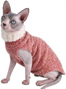 img 1 attached to 🐱 Winter Warmth for Hairless Cats: Sphynx Cat Clothes - High Collar Faux Fur Sweaters, Fashionable Coats, Pajamas, and Apparel for Sphynx Cats and Small Dogs