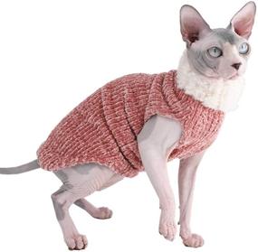 img 2 attached to 🐱 Winter Warmth for Hairless Cats: Sphynx Cat Clothes - High Collar Faux Fur Sweaters, Fashionable Coats, Pajamas, and Apparel for Sphynx Cats and Small Dogs