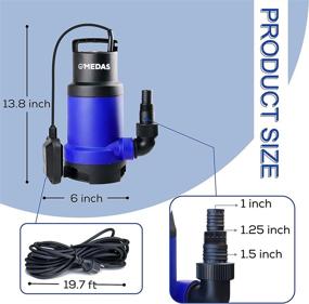 img 1 attached to 💪 Reliable and Powerful MEDAS 1HP 750W 3170GPH Sump Pumps Submersible Water Pump with Float Switch - For Efficient Pool and Pond Draining