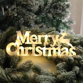 img 2 attached to 🎄 CAUINS Merry Christmas LED Lights Battery Powered, Warm White Light-up Letters for Indoor and Outdoor Christmas Holiday Party Decorations