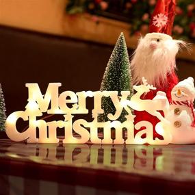 img 4 attached to 🎄 CAUINS Merry Christmas LED Lights Battery Powered, Warm White Light-up Letters for Indoor and Outdoor Christmas Holiday Party Decorations