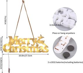 img 3 attached to 🎄 CAUINS Merry Christmas LED Lights Battery Powered, Warm White Light-up Letters for Indoor and Outdoor Christmas Holiday Party Decorations