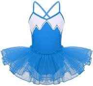 🩰 feeshow girls' gymnastic leotard with tutu skirt ballerina dancing costumes for ballet dance dress logo