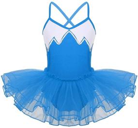 img 4 attached to 🩰 FEESHOW Girls' Gymnastic Leotard with Tutu Skirt Ballerina Dancing Costumes for Ballet Dance Dress