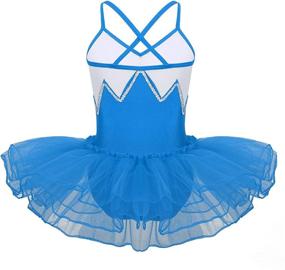 img 3 attached to 🩰 FEESHOW Girls' Gymnastic Leotard with Tutu Skirt Ballerina Dancing Costumes for Ballet Dance Dress