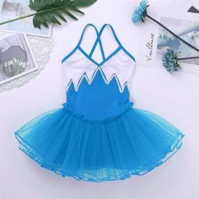 img 2 attached to 🩰 FEESHOW Girls' Gymnastic Leotard with Tutu Skirt Ballerina Dancing Costumes for Ballet Dance Dress