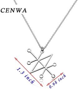 img 3 attached to CENWA Sceal Sigil of Azazel Sigil of Demons Necklace: Unleash the 🔥 Power of Lucifer with this Lesser Key Demon Seal Pendant - Goetia Lemegeton Jewelry