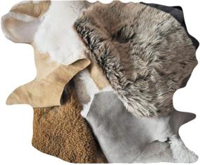img 4 attached to Обрезки овечьей шерсти и остатки кожи: высококачественные кусочки шерсти и овечьей шкуры, размером от маленького пальца до большой ладони или больше - 1 фунт/мешок