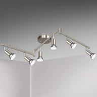 💡 unicozin led 6 light track lighting kit: modern matt nickel ceiling spotlights with adjustable light heads and 6 x led gu10 bulbs (4w, daylight white 5000k, 400lm) логотип