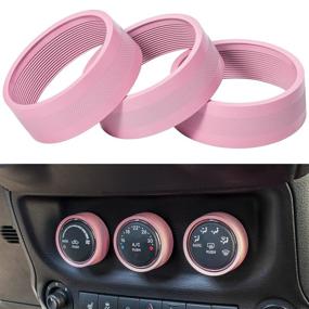 img 4 attached to Pink Audio Air Conditioning Button Cover Decoration Twist Switch Ring Trim FIts For 2011-2018 Jeep Wrangler JK JKU Patriot