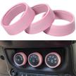 pink audio air conditioning button cover decoration twist switch ring trim fits for 2011-2018 jeep wrangler jk jku patriot logo