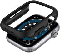 spigen thin fit apple watch case 44mm series 6/se/5/4 - black logo