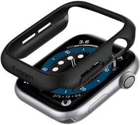 img 4 attached to Spigen Thin Fit Apple Watch Case 44mm Series 6/SE/5/4 - Black