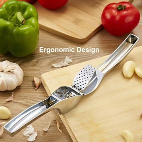 img 2 attached to Venoya Garlic Press Crusher and Mincer – Robust Construction, High-Quality Food Grade Material, Rust Resistant, Effortless Squeezing and Cleaning