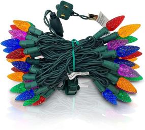 img 2 attached to 🎄 BOKING Christmas C6 Light String: 50 LED Multicolor Outdoor/Indoor Waterproof Strawberry Xmas Tree Decoration - Extendable 34.5 Feet - Perfect for Patio, Party, Holiday, Courtyard, Garden, and Home