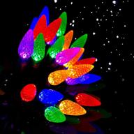 🎄 boking christmas c6 light string: 50 led multicolor outdoor/indoor waterproof strawberry xmas tree decoration - extendable 34.5 feet - perfect for patio, party, holiday, courtyard, garden, and home логотип