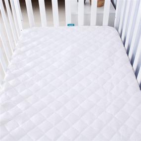 img 4 attached to 🛏️ Crib Mattress Pad Cover - 52×28 Standard Size, Ultra Soft Bamboo Fleece Surface, Premium Waterproof Layer, Washer & Dryer Friendly